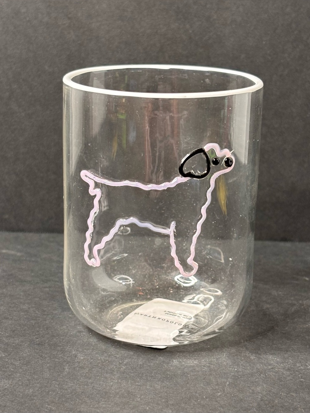 Anthropologie The Love Notes Icon Juice Glass - Poodle NWT